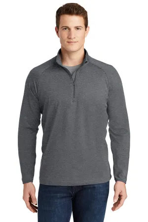 Sport-Tek Herren Sport-Wick Feuchtigkeitstransportierendes 1/4-Zip Sweatshirt - Heather Charcoal Grey