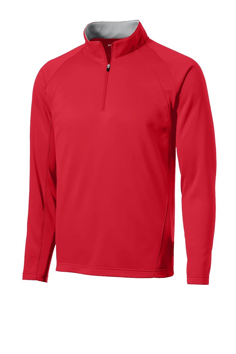 Sport-Tek Herren Sport-Wick Feuchtigkeitstransport Fleece 1/4 Zip Sweatshirt - Tiefrot/Silbergrau