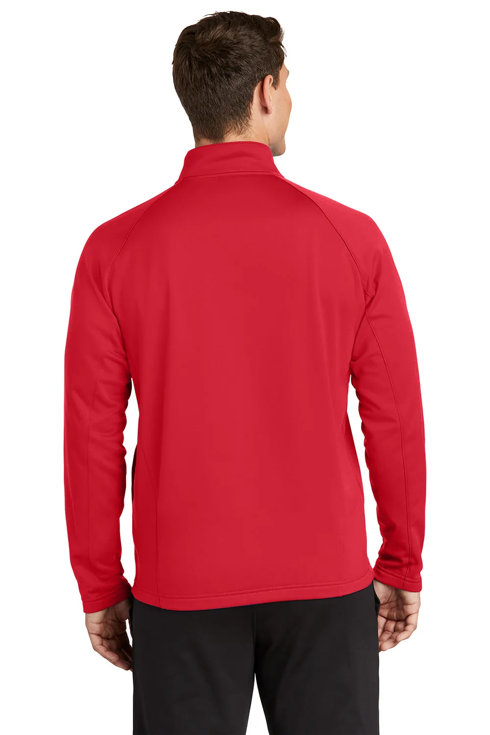 Sport-Tek Herren Sport-Wick Feuchtigkeitstransport Fleece 1/4 Zip Sweatshirt - Tiefrot/Silbergrau