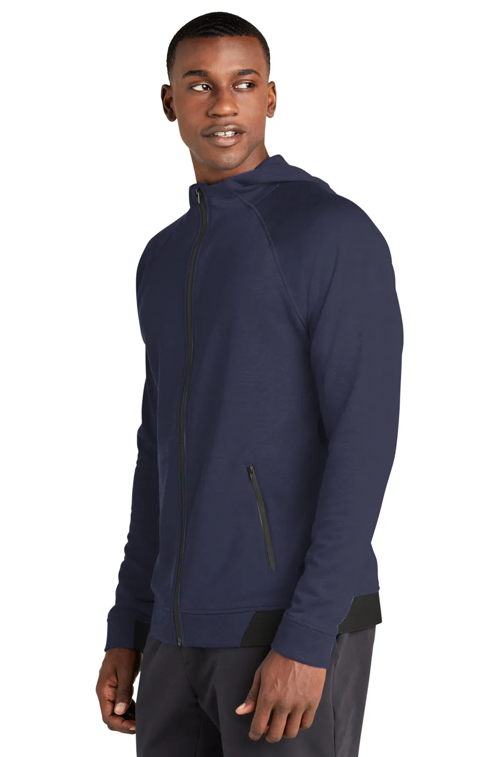 Sport-Tek Herren Strive PosiCharge Kapuzenpullover mit Reißverschluss und Taschen - Echt Marineblau