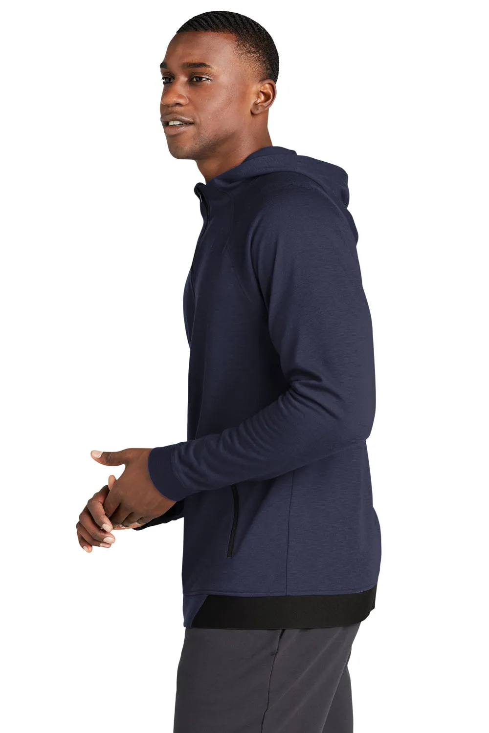 Sport-Tek Herren Strive PosiCharge Kapuzenpullover mit Reißverschluss und Taschen - Echt Marineblau