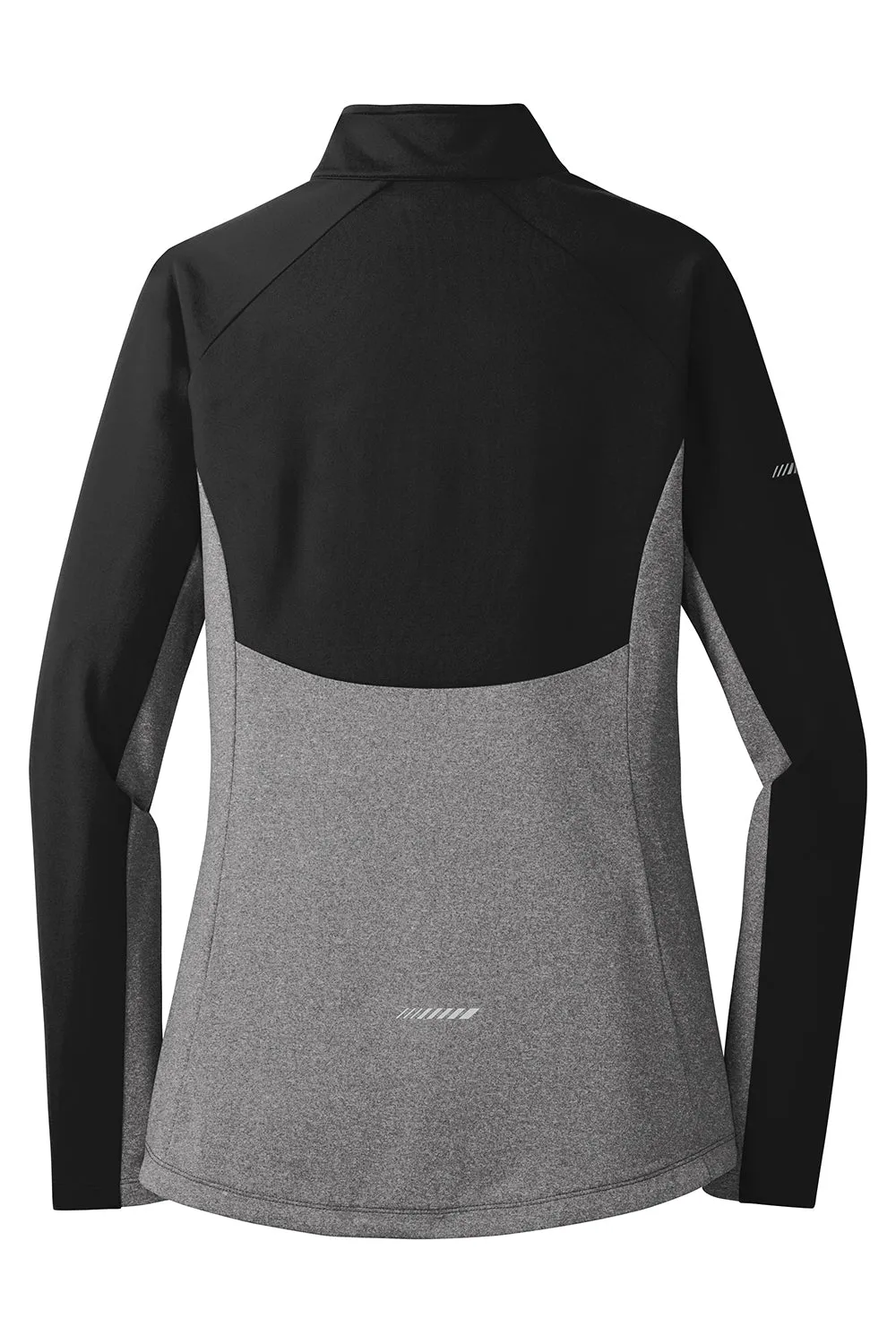 Sport-Tek Damen Sport-Wick Feuchtigkeitstransportierendes 1/4-Zip Sweatshirt - Schwarz/Heather Charcoal Grau