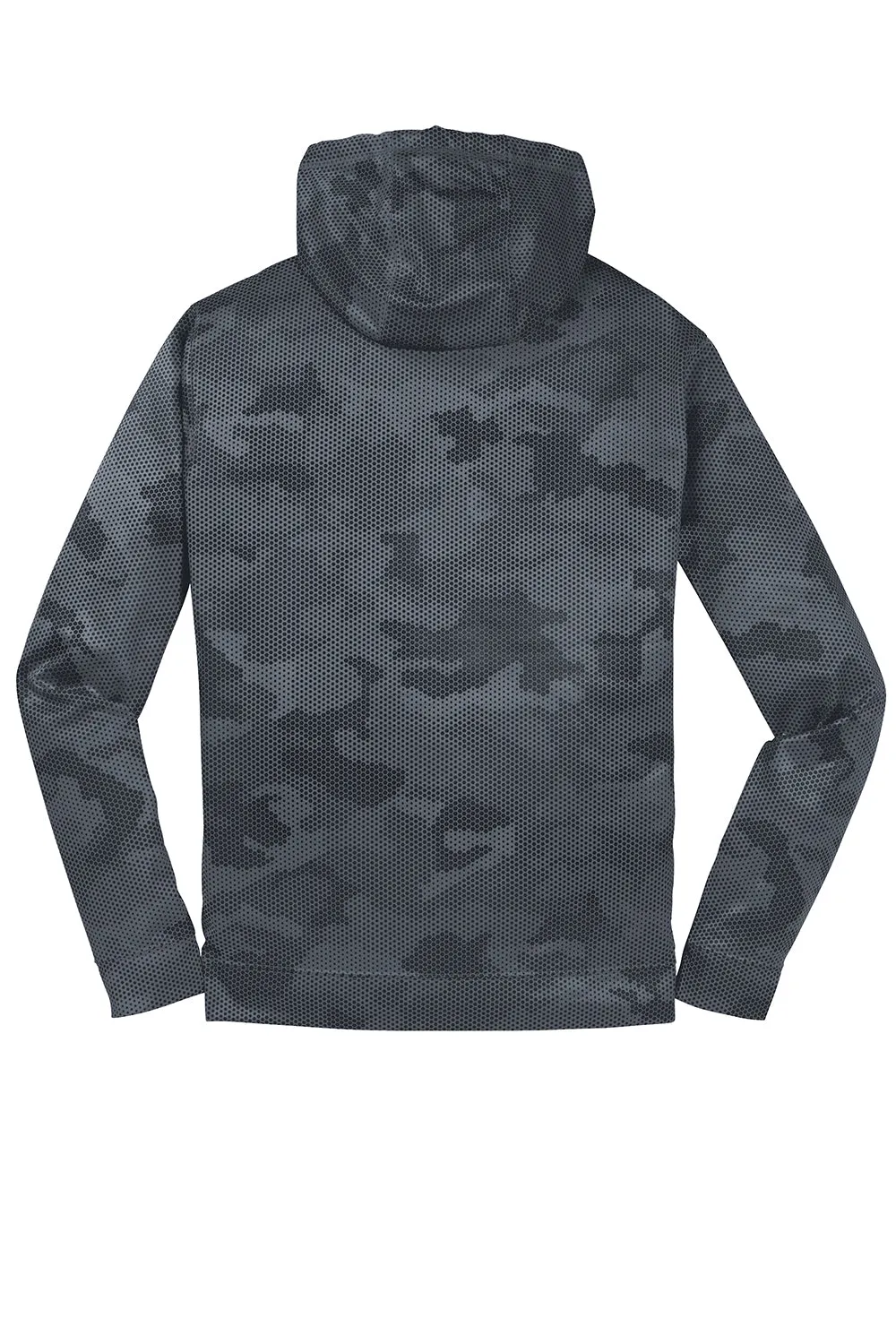 Sport-Tek Jugend Sport-Wick CamoHex Feuchtigkeitstransportierender Fleece Kapuzenpullover mit Kangaroo-Tasche - Dunkelrauchgrau