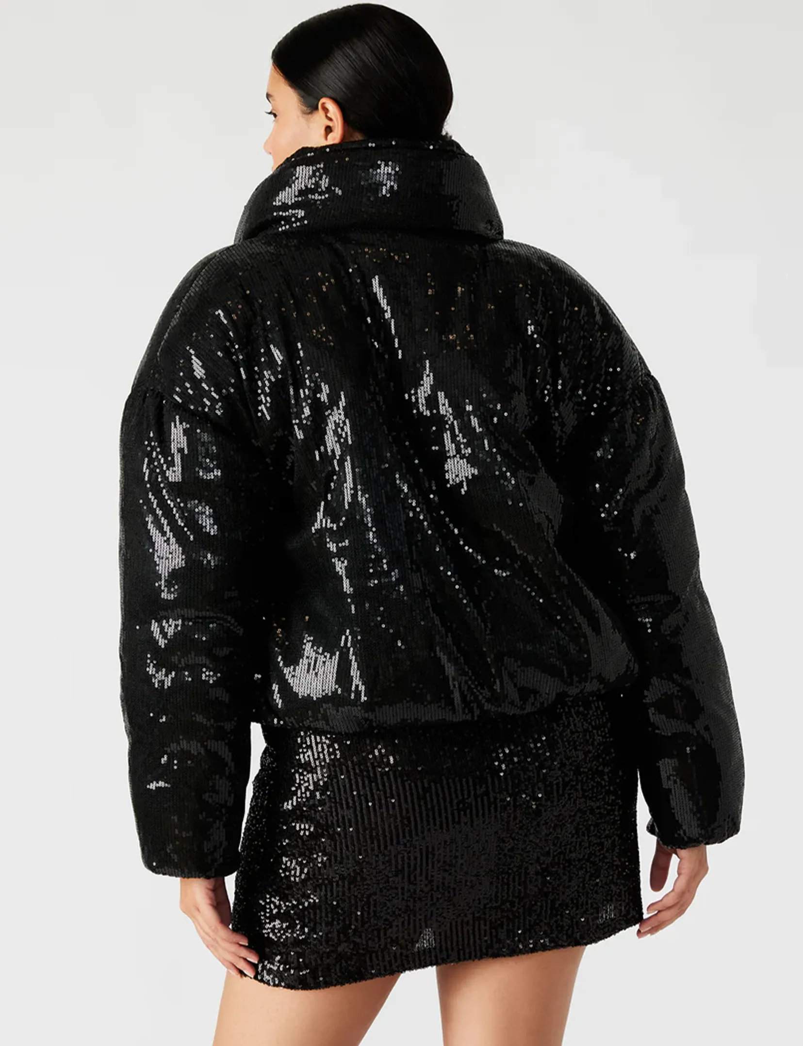 Stratton Steppjacke mit Pailletten, Schwarz Kleidung_steve-madden