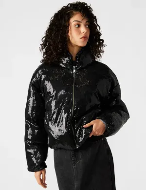 Stratton Steppjacke mit Pailletten, Schwarz Kleidung_steve-madden