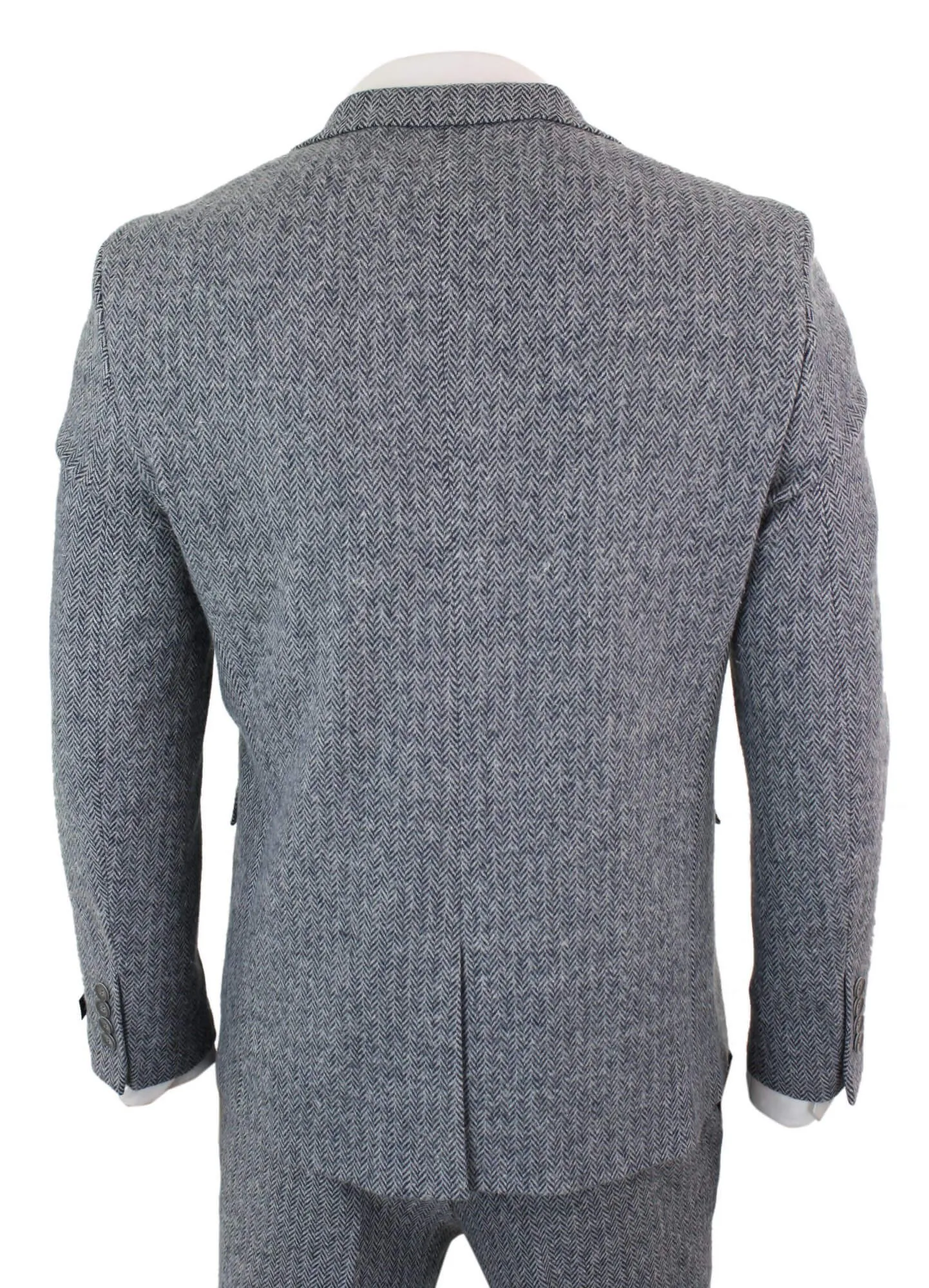stz11 3-teiliger Tweed-Anzug Fischgrät