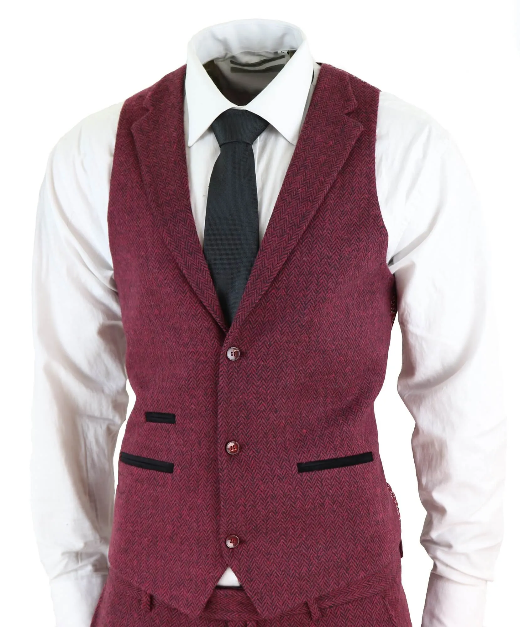 stz11 3-teiliger Tweed-Anzug Fischgrät