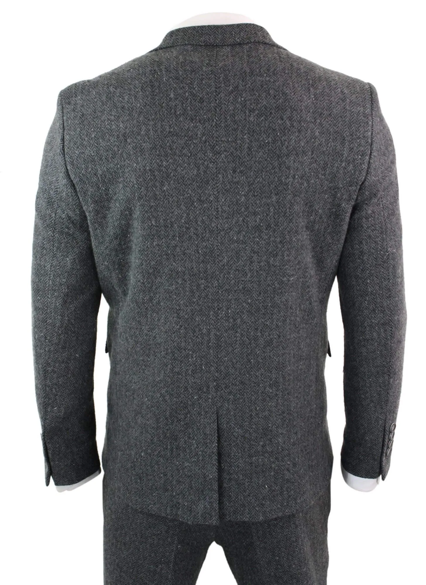 stz11 3-teiliger Tweed-Anzug Fischgrät