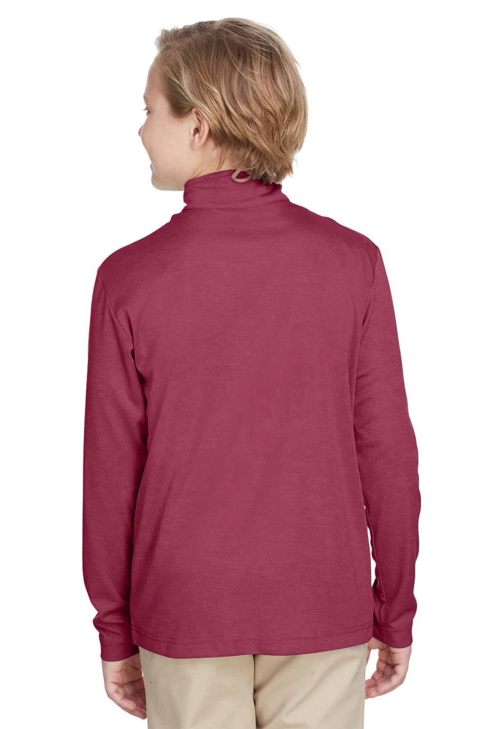 Team 365 Youth Zone Sonic Performance Feuchtigkeitstransportierendes 1/4-Zip Sweatshirt - Heather Maroon