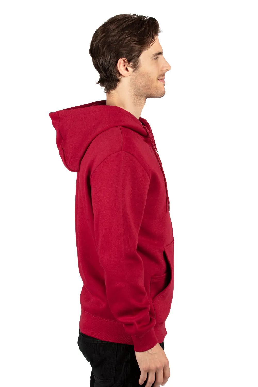 Threadfast Apparel Herren Ultimate Fleece Full-Zip Kapuzenpullover mit Taschen - Burgunder