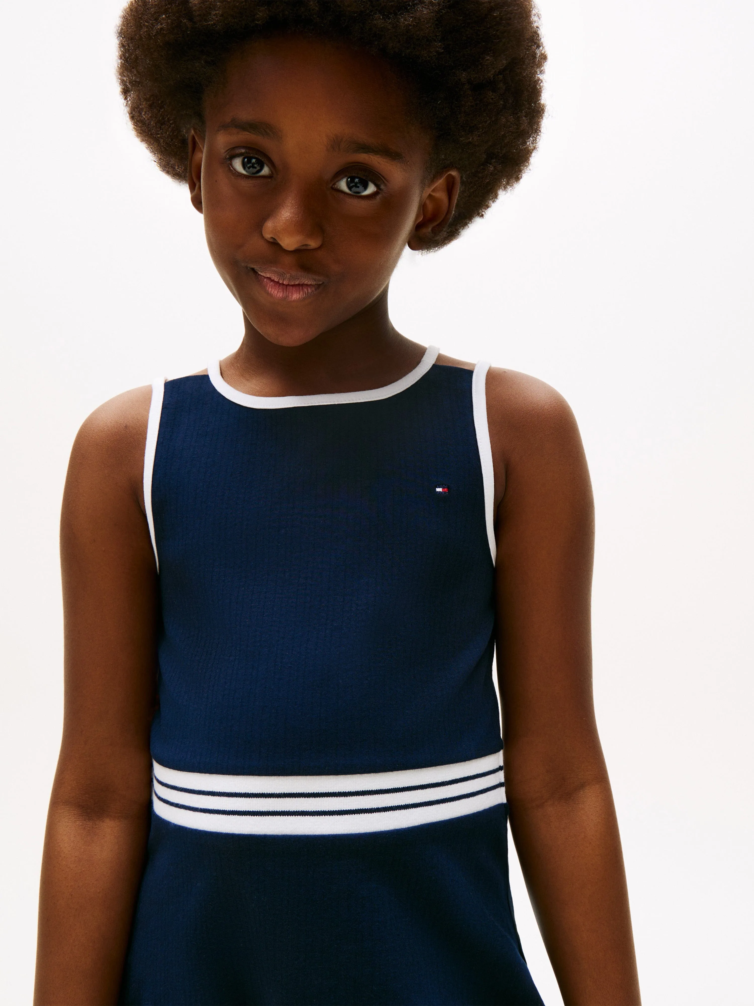 Tommy Hilfiger Mädchen Kontrastbesatz Skaterkleid in Marine