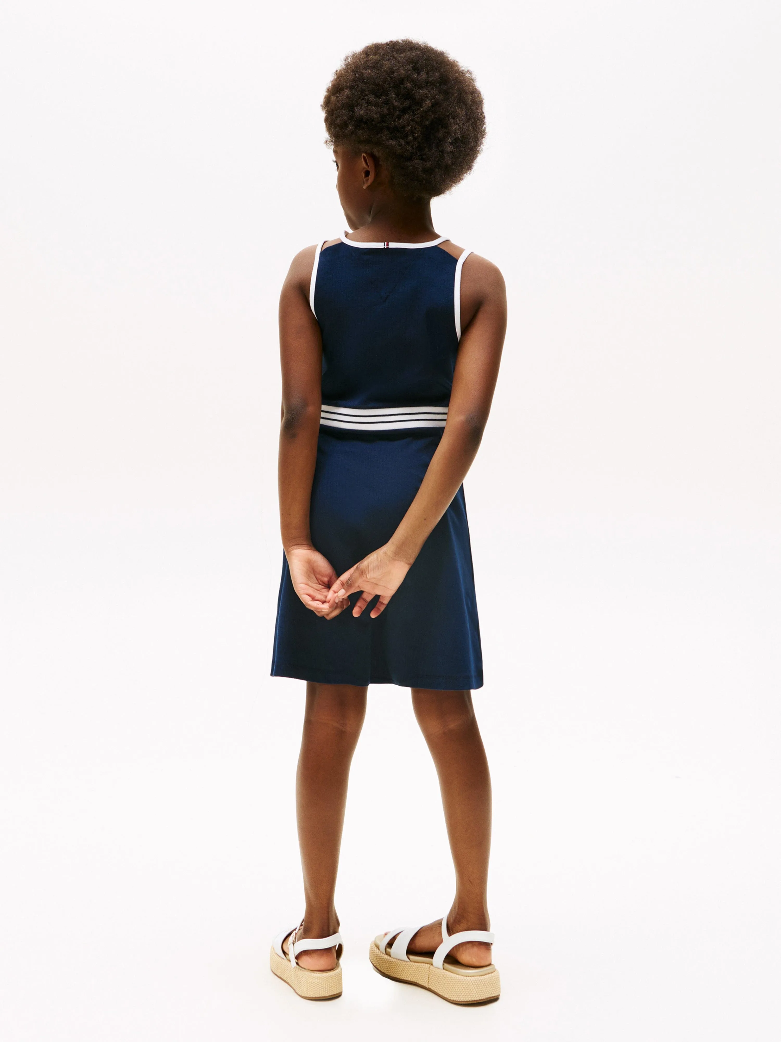 Tommy Hilfiger Mädchen Kontrastbesatz Skaterkleid in Marine