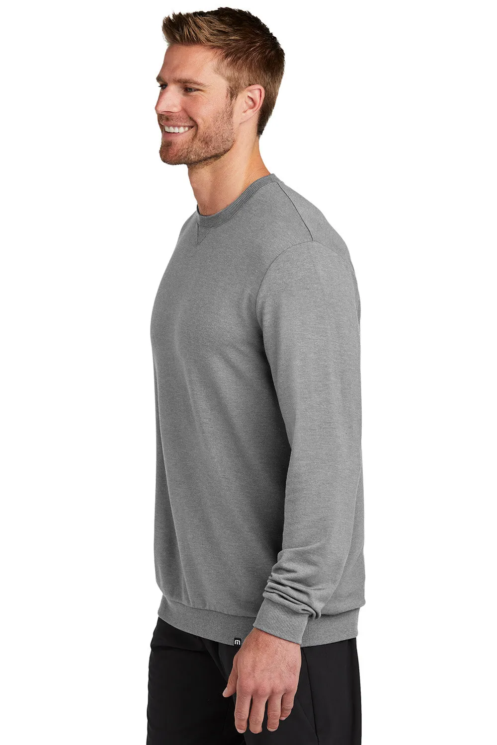 TravisMathew Herren Long Weekend Crewneck Sweatshirt - Heather Hellgrau