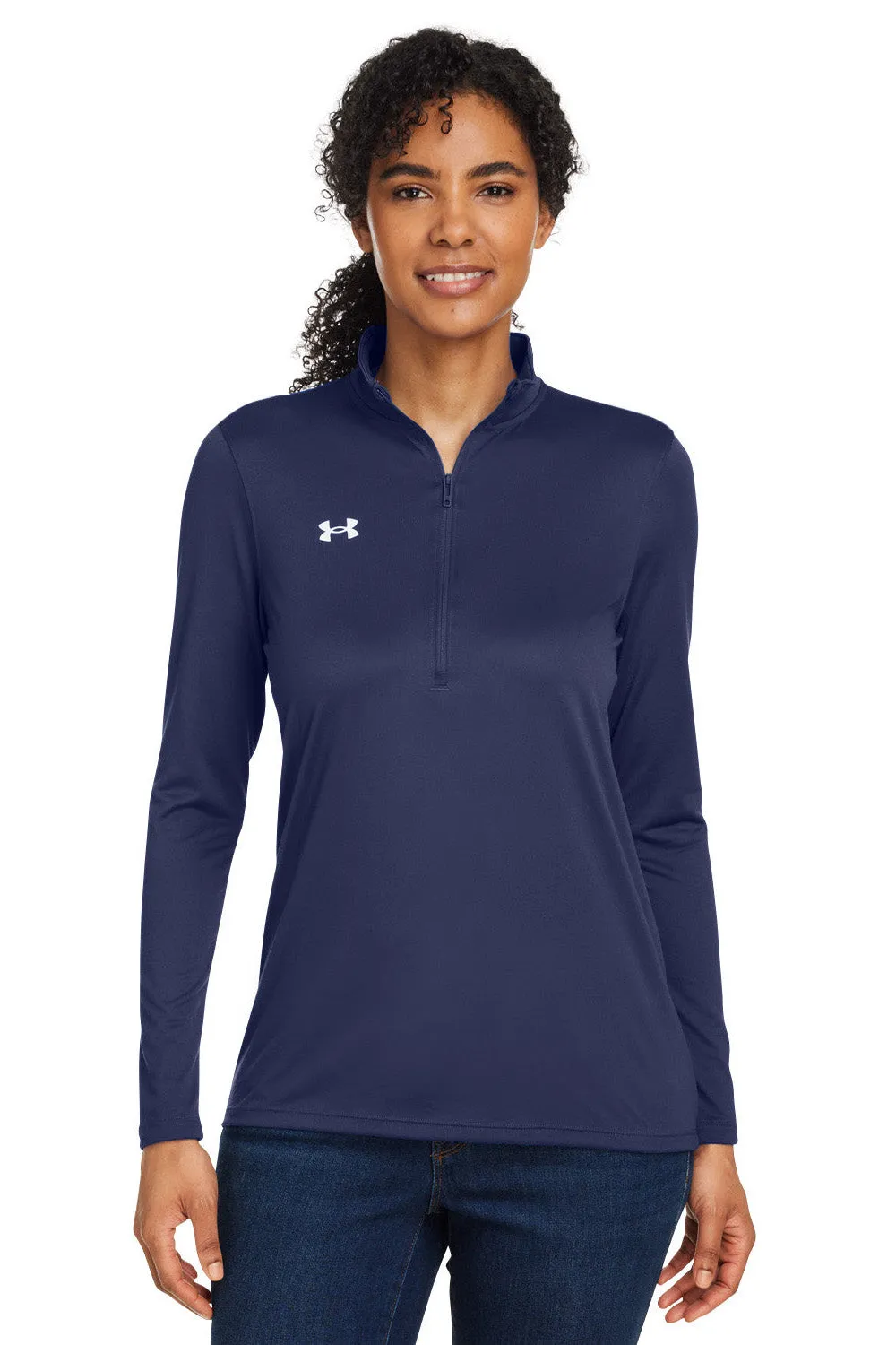 Under Armour Damen Team Tech Feuchtigkeitstransportierendes 1/4-Zip Sweatshirt - Mitternachtsmarineblau