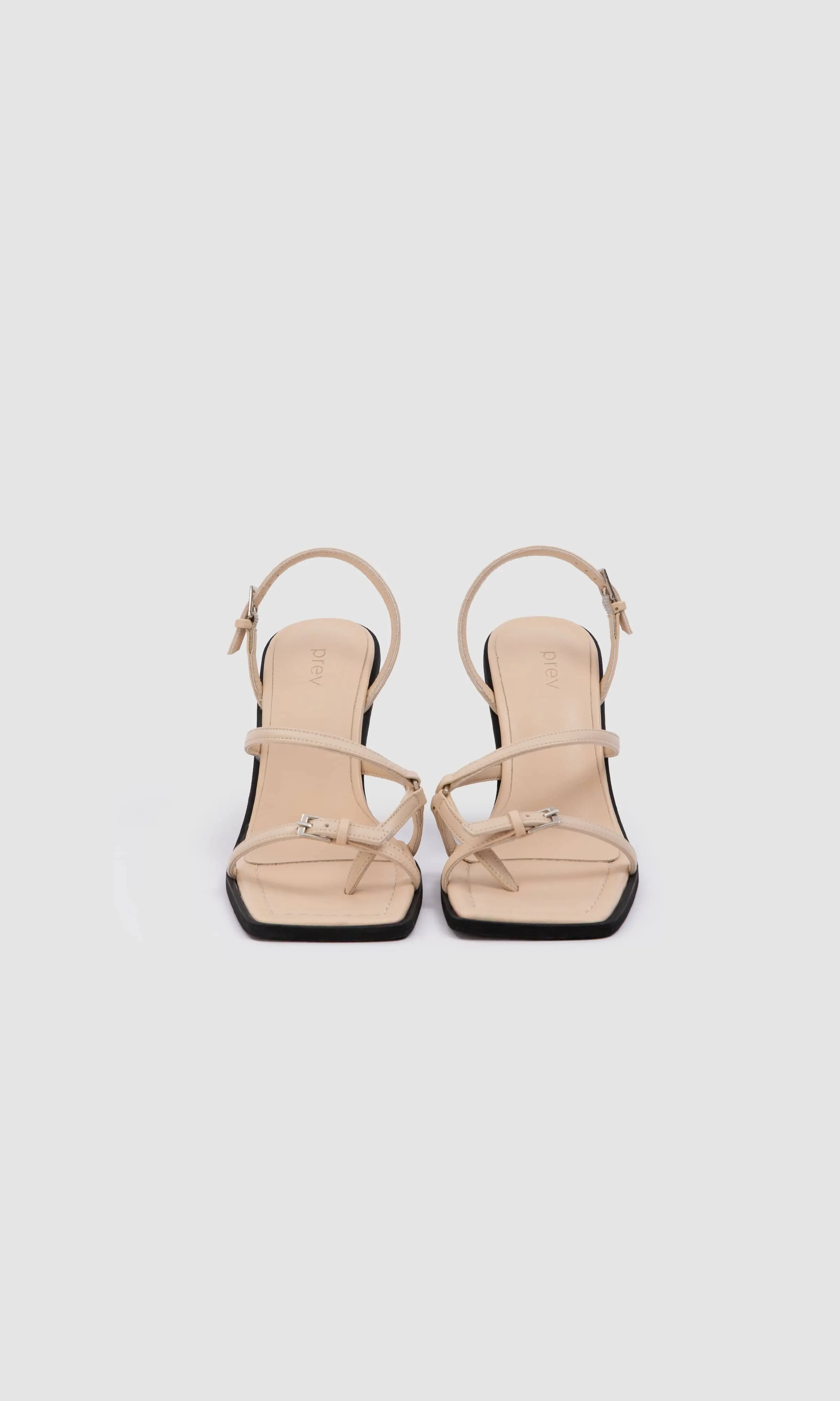 Vicki Vegan Apfel-Leder High-Heel Sandalen | Creme