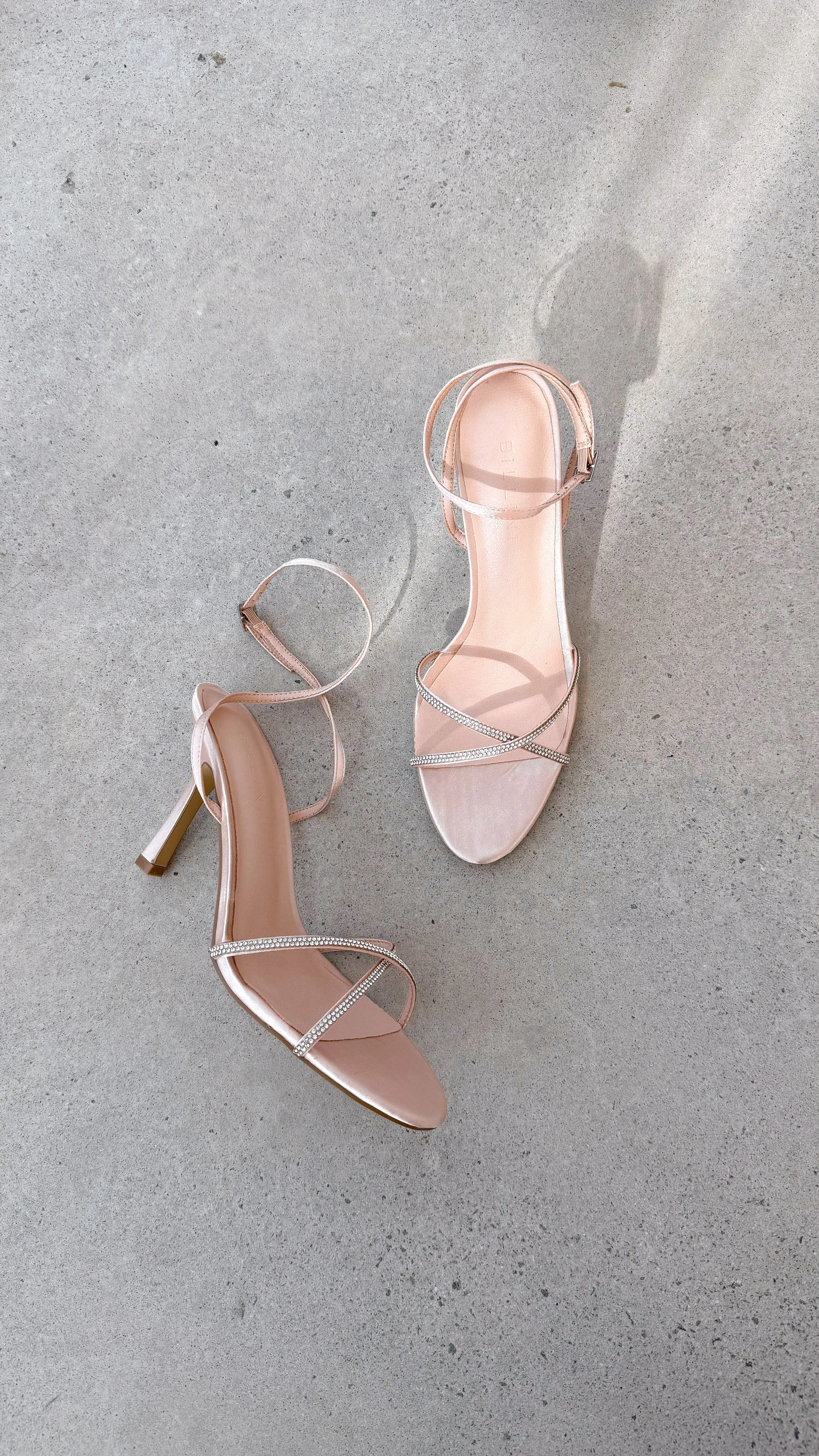 Vixin High Heels - Champagner Satin mit Diamantbesatz