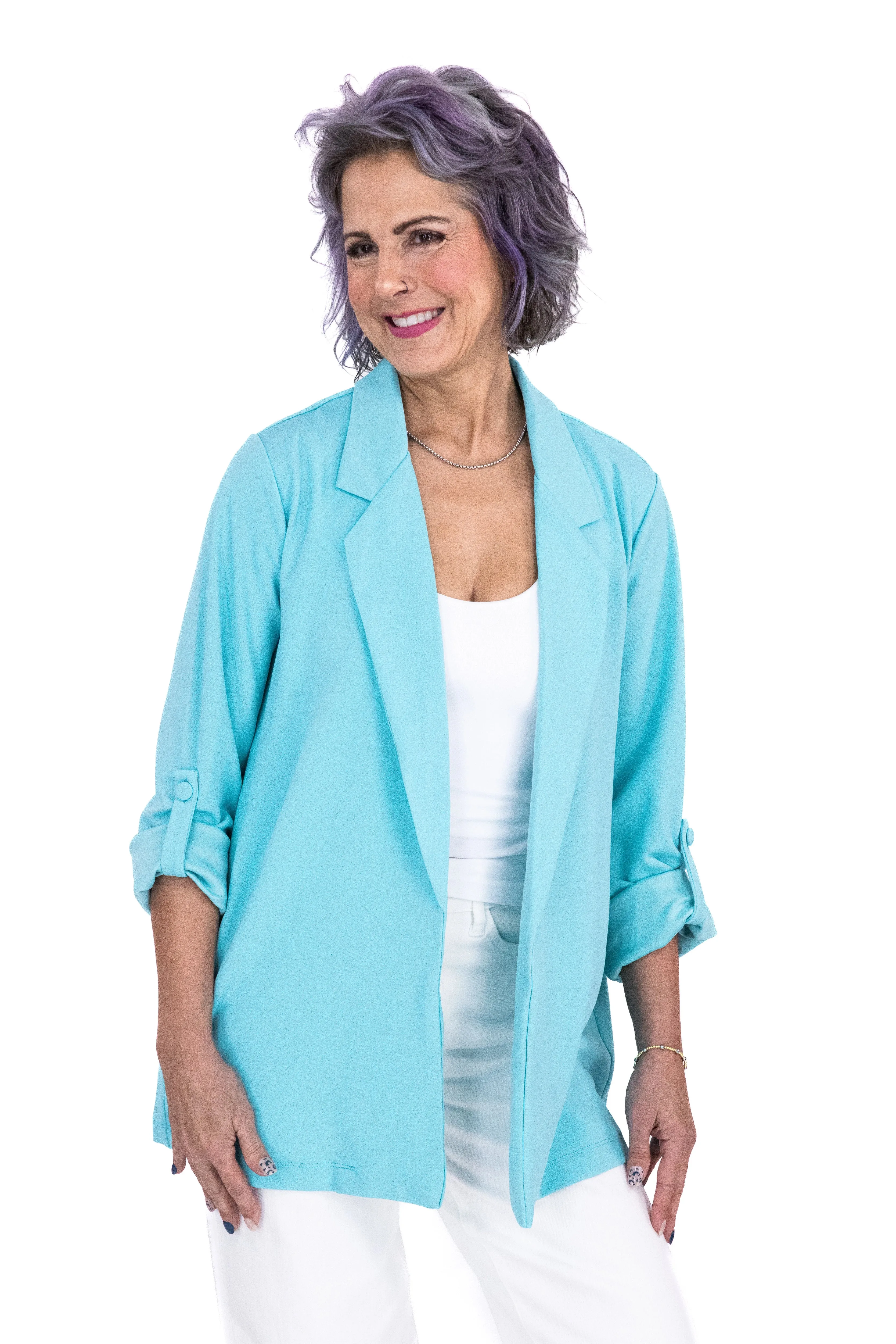 Damen Blazer mit lockerer Passform und offener Front