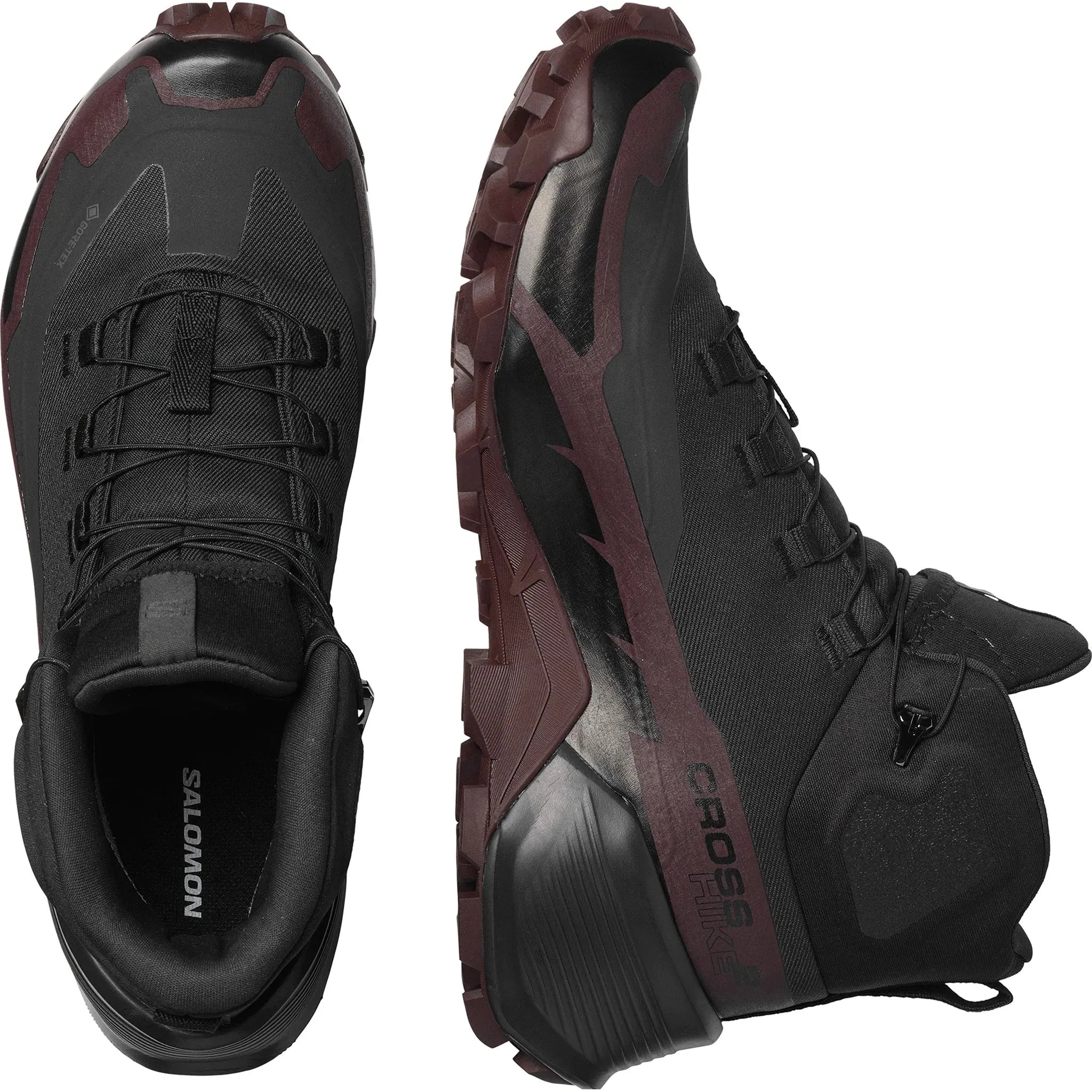 Damensalomon Cross Hike 2 Mid GORE-TEX Wanderstiefel Schwarz/Schokoladenpflaume