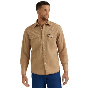 Wrangler Vintage Inspirierte Twill-Arbeitshemd in Beige Wrangler Kleidung